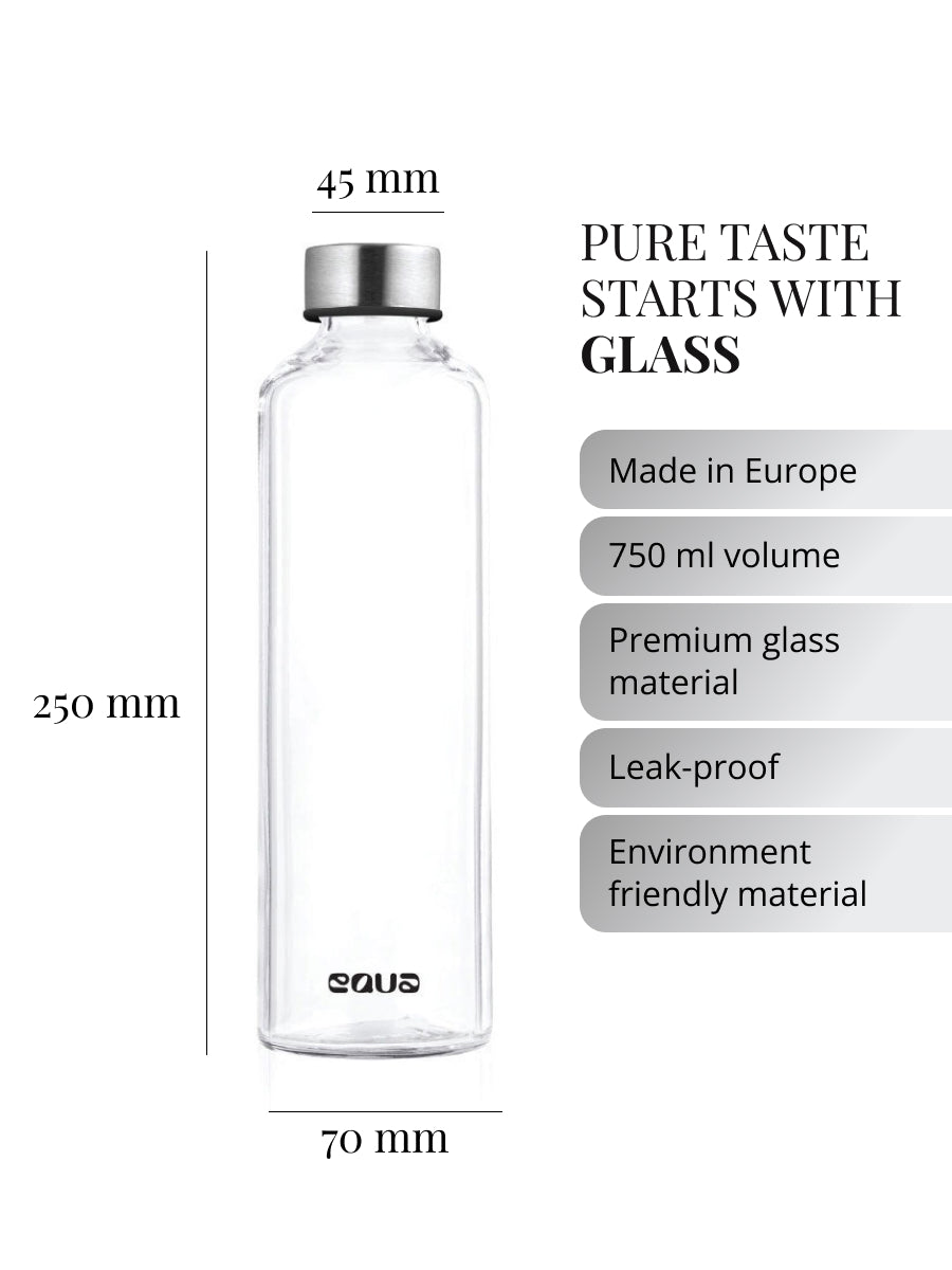 Dove Glass Bottle with Grey Faux Leather Cover